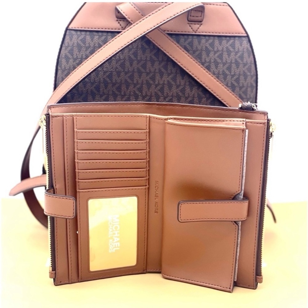 MICHAEL KORS JAYCEE MEDIUM BACKPACK and DOUBLE ZIP WALLET SET - Picture 5 of 14